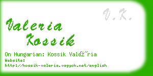 valeria kossik business card
